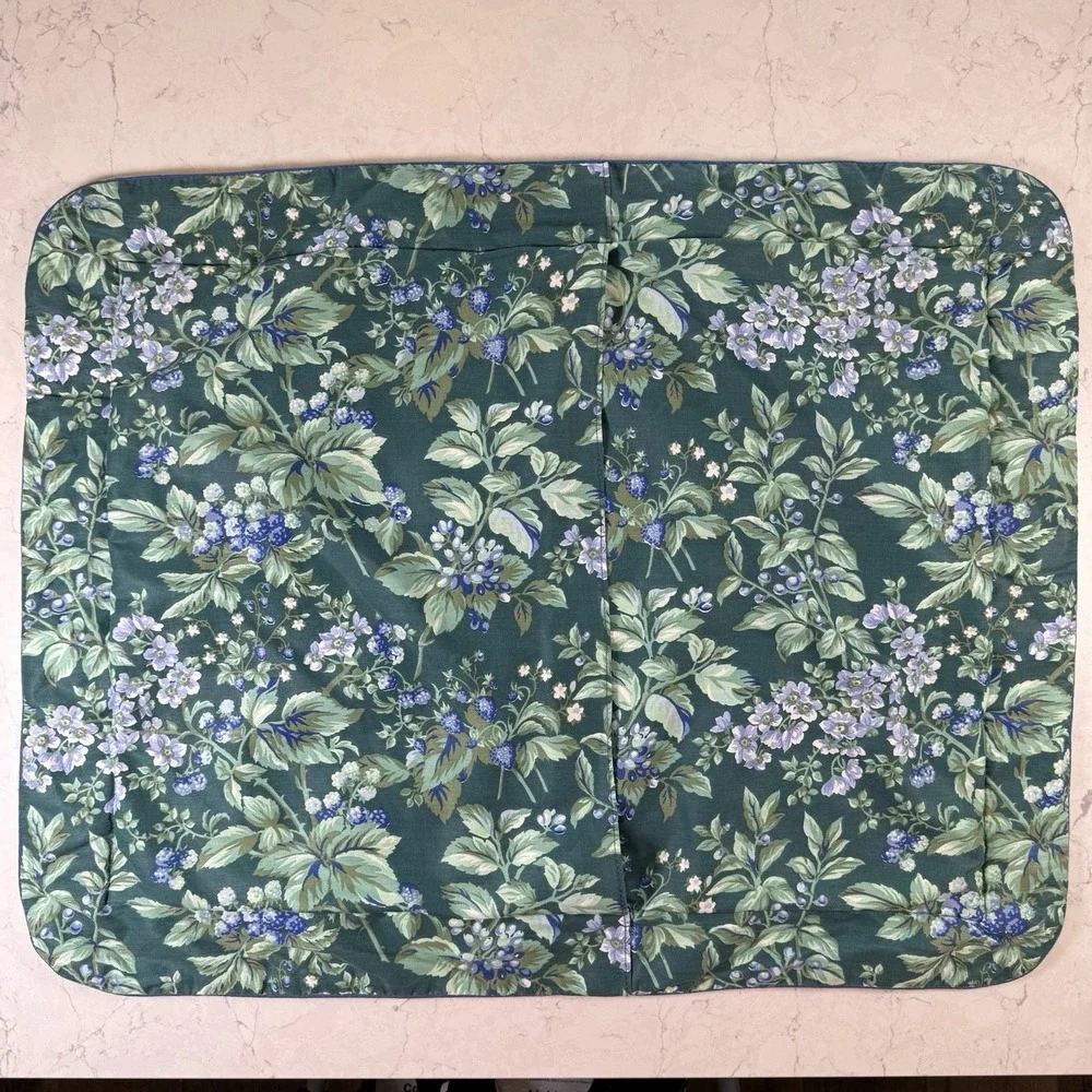 One VTG Laura Ashley Pillow Cover Bramble Berry Ruffled Throw Green Cottagecore